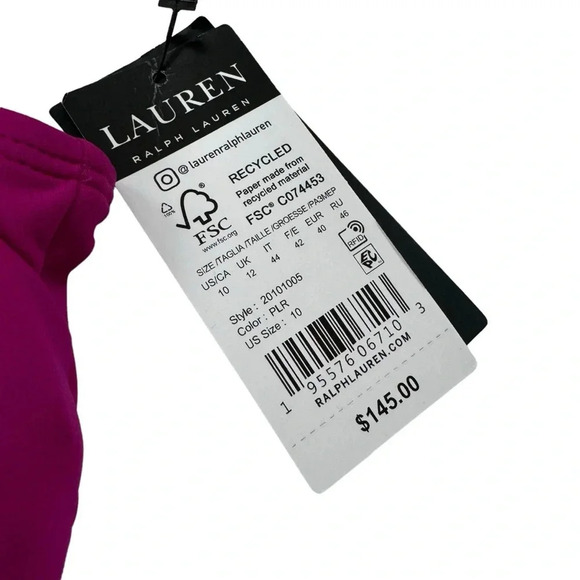 Lauren Ralph Lauren Beach Club Twisted One Piece Swimsuit Magenta Size 10 NWT - Picture 8 of 12